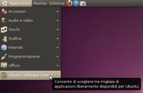 Avvio di Ubuntu Software Center