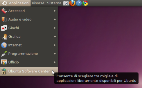 Avvio Ubuntu Software Center